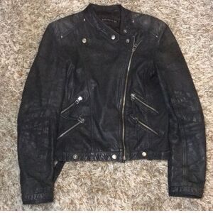 Zara Black Leather Biker Jacket